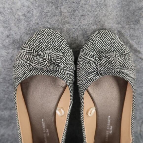 Charles Albert Shoes Womens 6 Ballet Flats Knot Toe Fashion Classic Chevron Gray - Picture 7 of 13